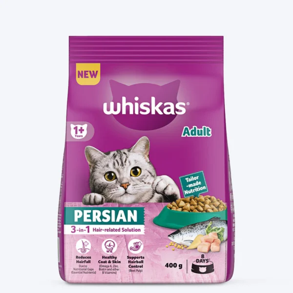 Whiskas Persian (3 In 1) Hair Solution Dry Food For Adult Cat