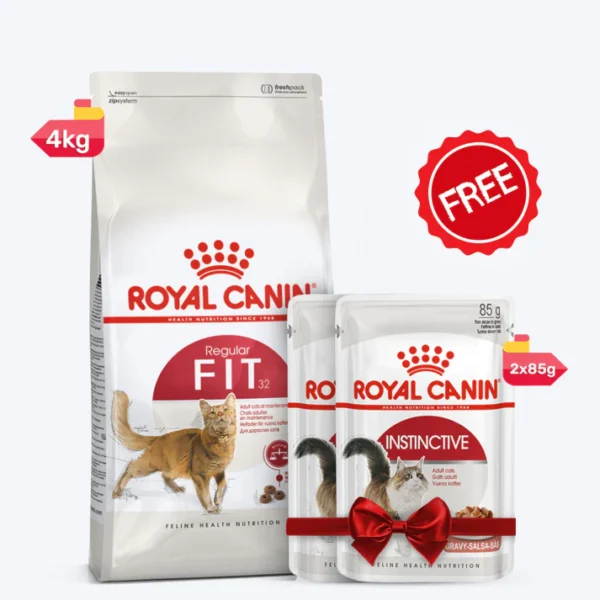 Royal Canin Fit Dry & Instinctive Wet Food Combo For Cat - 4 kg - Image 2