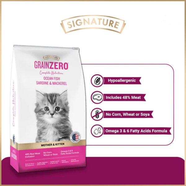 Signature Grain Zero Mother & Kitten Dry Cat Food - All Breed Formula - Image 2